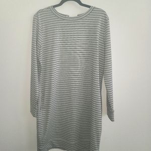 grey and black lace up sweater dress